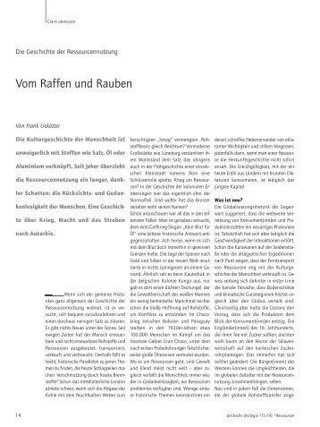 Vom Raffen und Rauben - Frank-uekoetter.de