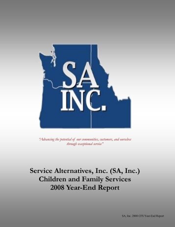CFS End of Year Report 2009 - Service Alternatives, Inc.