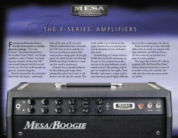 FThE F-SERIESâ¢ AMPLIFIERS - Mesa Boogie