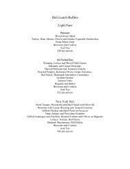 Deli Lunch Buffet Menu - Graves 601 Hotel