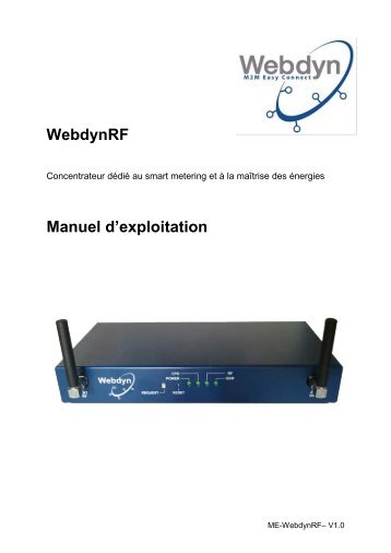 WebdynRF Manuel d'exploitation