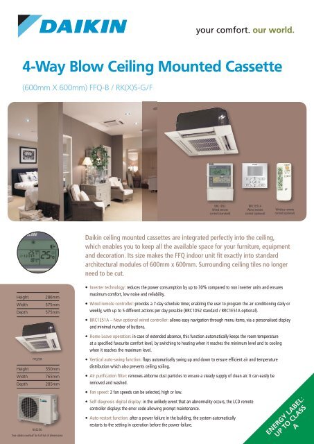 4 Way Ceiling Mounted Cassette