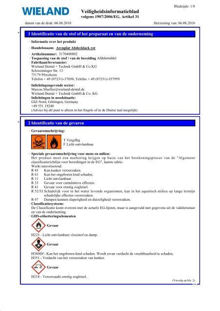 Veiligheidsinformatieblad - Wieland Dental