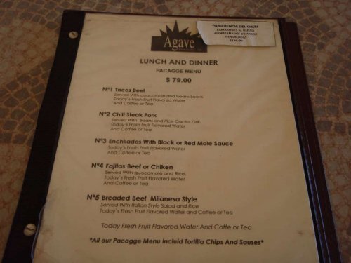 View Agave Restaurant menu (PDF file)