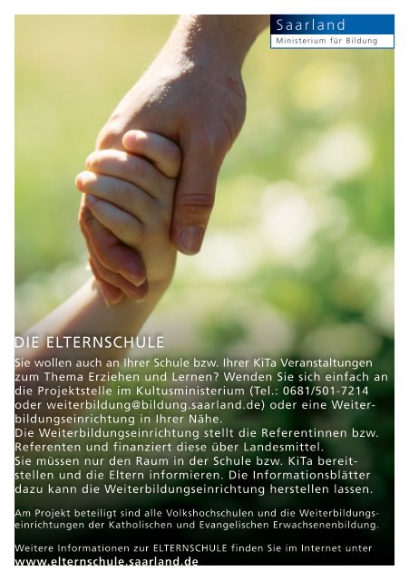 www .eltern.saarland.de Schuljahr