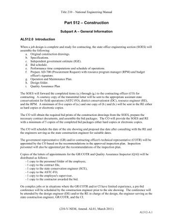 PART 512 - CONSTRUCTION - Field Office Technical Guide - US ...