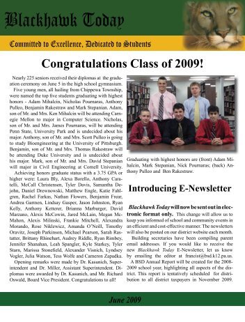 Congratulations Class of 2009! - Blackhawk School District - Website