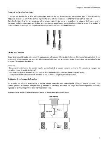 Ensayo de resistencia a la traccion breve ensayo de