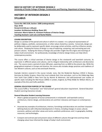 ind 2100 history of interior design 1 college of design
