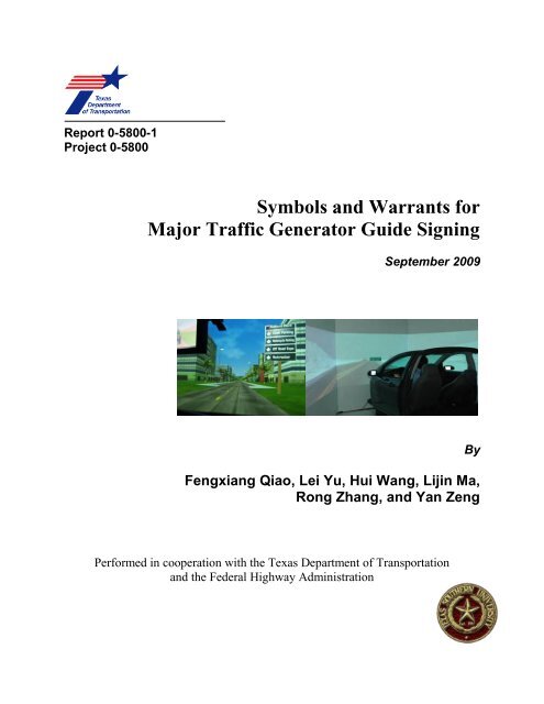 TxDOT_5800-1:Symbols and Warrants for Major Traffic Generator ...