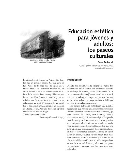 EducaciÃ³n estÃ©tica para jÃ³venes y adultos: los paseos culturales