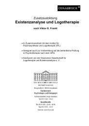 Existenzanalyse und Logotherapie - Volkshochschule OsnabrÃ¼ck