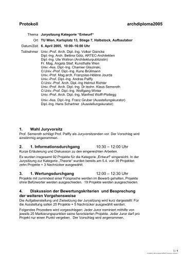 Protokoll archdiploma2005