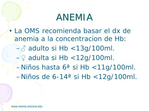 Laboratorio HematolÃ³gico - Reeme.arizona.edu