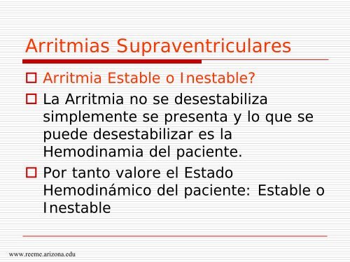 ARRITMIAS SUPRAVENTRICULARES - Reeme.arizona.edu
