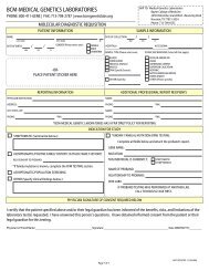 Molecular Diagnostic Requisition - Parkview Health Laboratory