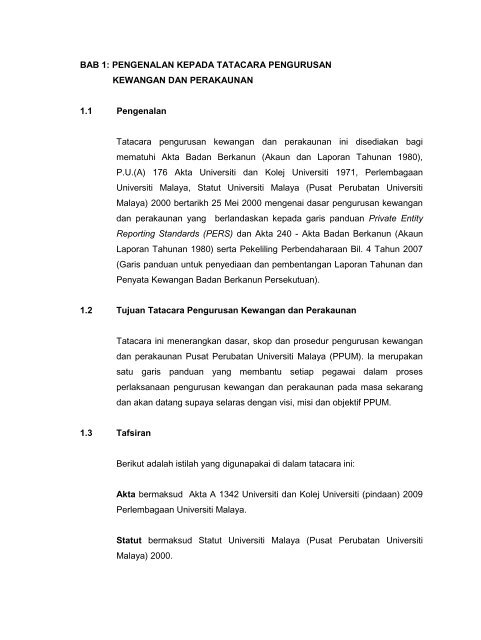 Pengenalan Kepada Tatacara Pengurusan Kewangan