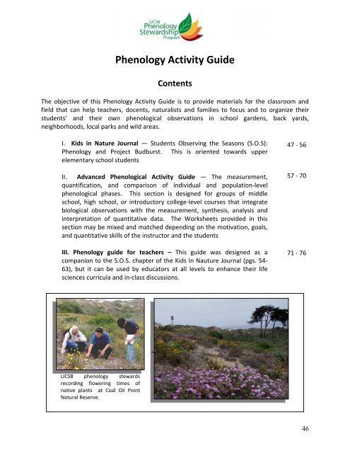 The Phenology Handbook - USA National Phenology Network