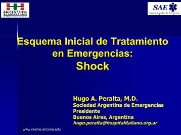 Esquema inicial de tratamiento en emergencias: shock