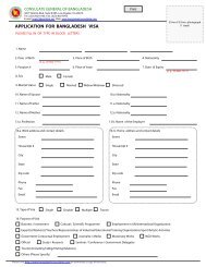 Visa Application Form - Consulate General of Bangladesh