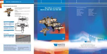 Watts BA BM BS RPZ Data Sheet - Advanced Water