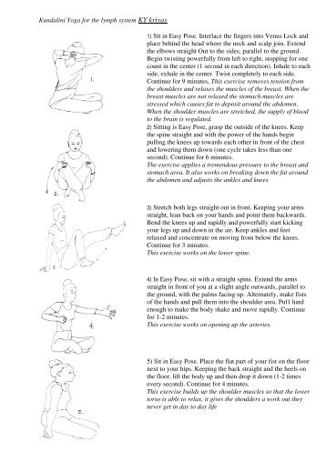 Kundalini Yoga for the lymph system KY kriyas 1) Sit in ... - Pinklotus