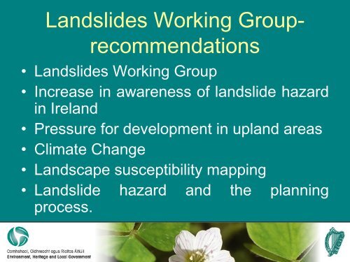 Landslides and Planning Process - Geological Survey of Ireland