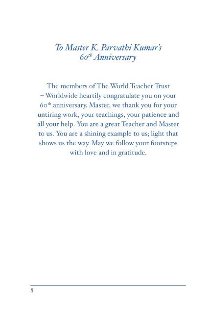 Master K.P.K. - The World Teacher Trust