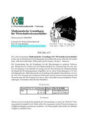 Infoblatt - Lehrstuhl Wirtschaftsmathematik - UniversitÃ¤t Bayreuth