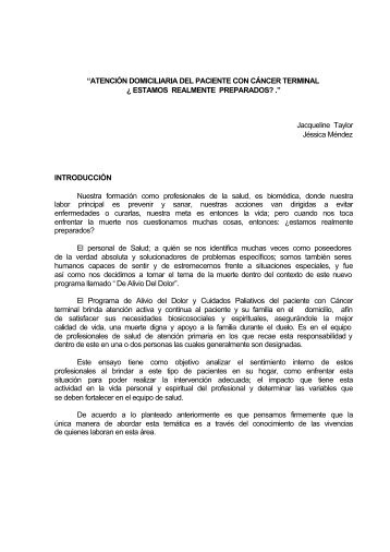 AtenciÃ³n domiciliaria del paciente con cÃ¡ncer terminal Â¿ estamos ...