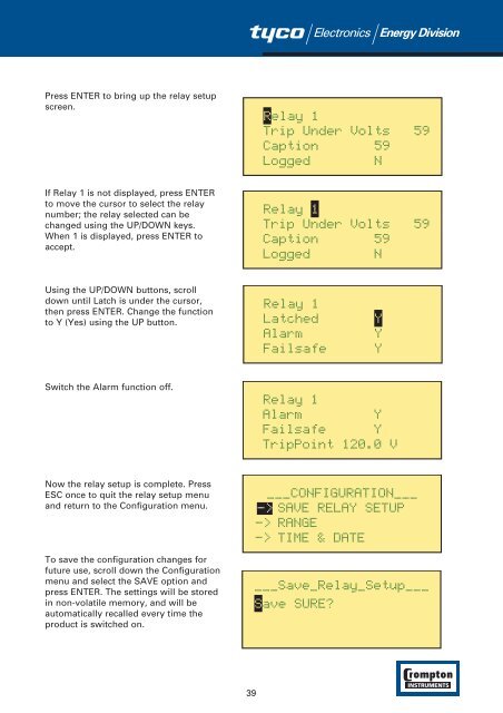 Installation and Operating Manual System Protection Relay Energy ...