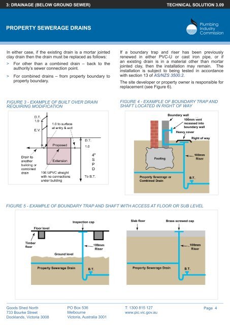 3.09 Property sewerage drains - Plumbing Industry Commission