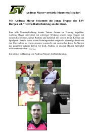 Andreas Mayer verstÃ¤rkt Mannschaftskader! Mit ... - TSV Burgau