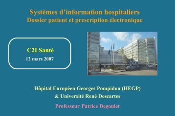 Cours 1 : SystÃ¨mes d'information hospitaliers - Dossier patient et