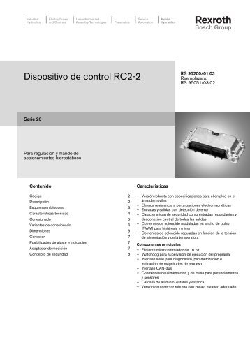 Dispositivo de control RC2-2 - Bosch Rexroth