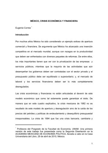 MÃ¨xico, Crisis EconÃ³mica y Financiera - Centro de Estudio Sobre ...