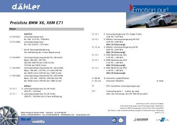 Preisliste BMW X6, X6M E71 - DÃƒÂ¤hler