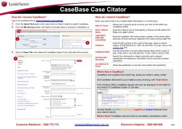 CaseBase Case Citator - LexisNexis