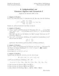 9. Aufgabenblatt zur Linearen Algebra und Geometrie I