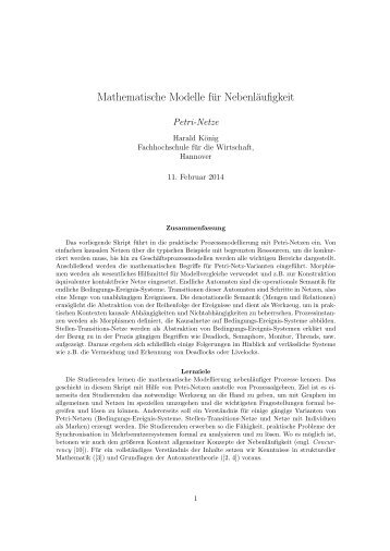 Mathematische Modelle für Nebenläufigkeit