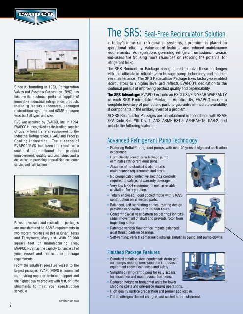 SRS Product Brochure - Evapco