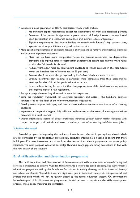 Investment Policy Review - Rwanda - UNCTAD Virtual Institute