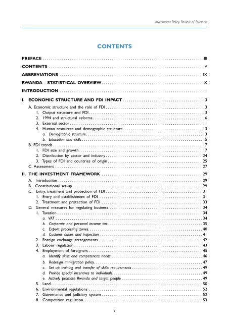 Investment Policy Review - Rwanda - UNCTAD Virtual Institute