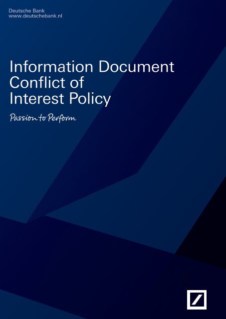 Information Document Conflict Of Interest Policy Deutsche Bank