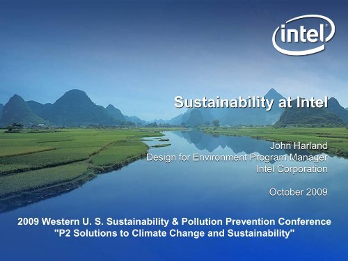 Sustainability at Intel - Western Sustainability and Pollution ...