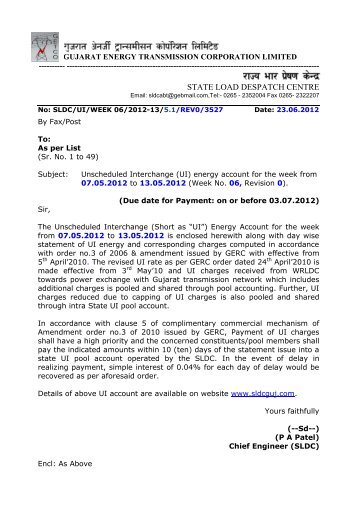 State Load Despatch Centre (SLDC)