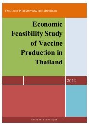 Economic Feasibility Study of Vaccine Production in Thailand