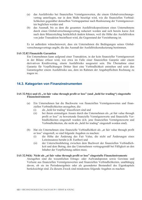 Rechnungslegung von Financial Instruments nach IAS 39 - Schweiz