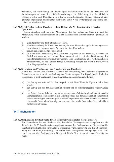 Rechnungslegung von Financial Instruments nach IAS 39 - Schweiz