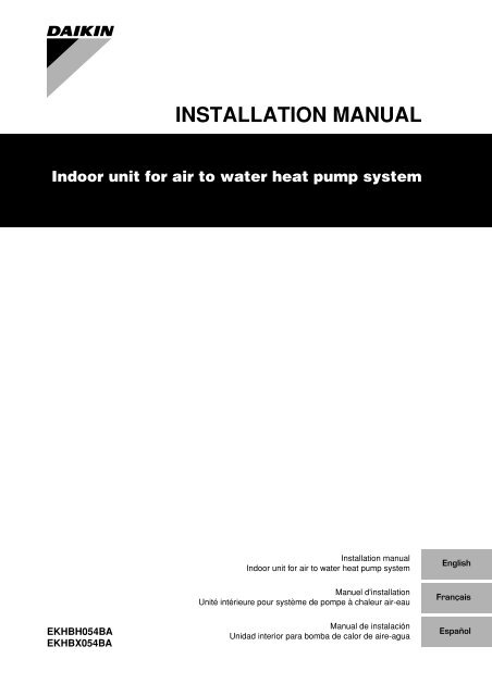 INSTALLATION MANUAL - Daikin AC